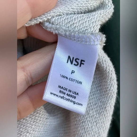 NSF longsleeve sweater with denim dark green sleeves small - Picture 5 of 9